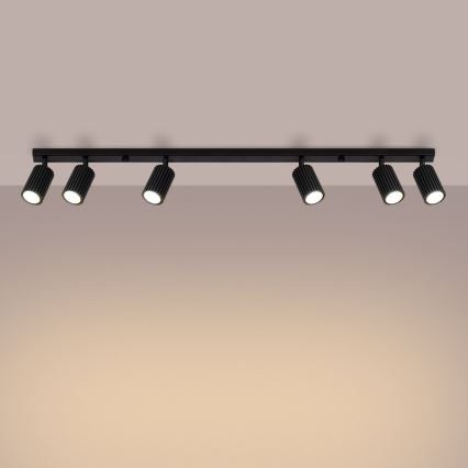 Plafonska svetiljka sa 6 spotova KARBON 6xGU10/10W/230V crna