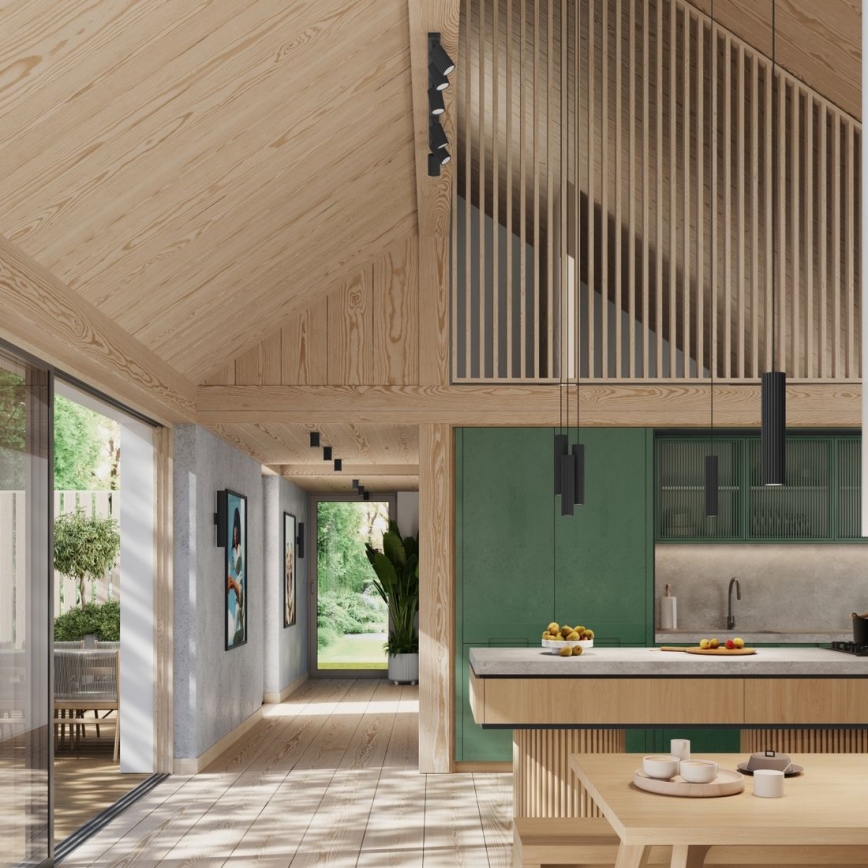 Plafonska svetiljka sa 6 spotova KARBON 6xGU10/10W/230V crna