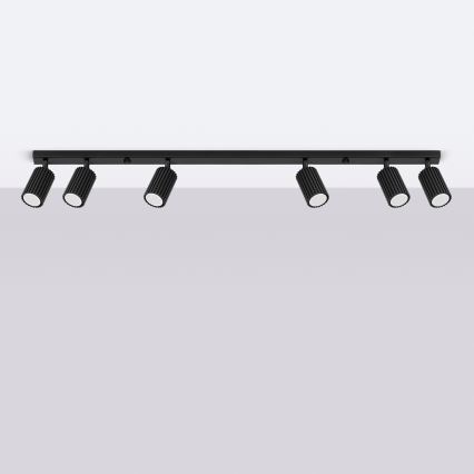 Plafonska svetiljka sa 6 spotova KARBON 6xGU10/10W/230V crna