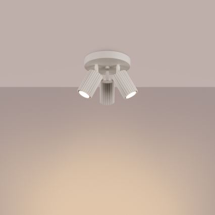 Stropno spot svetlo KARBON 3xGU10/10W/230V krem