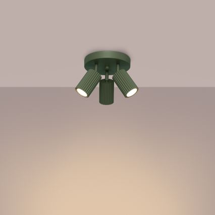 Spot svetiljka KARBON 3xGU10/10W/230V zelena