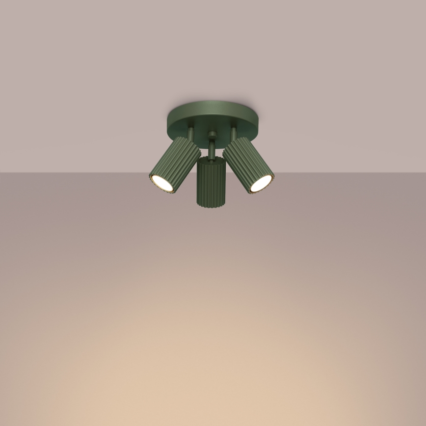 Spot svetiljka KARBON 3xGU10/10W/230V zelena