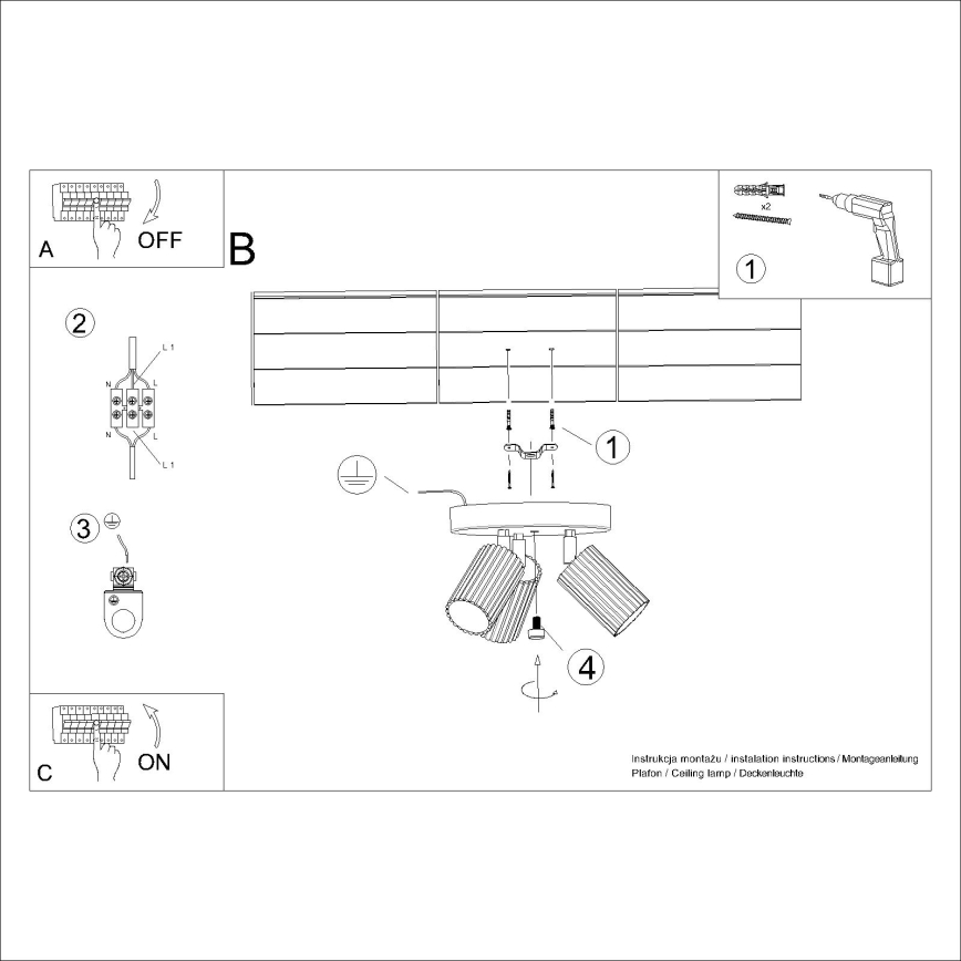 Spot svetiljka KARBON 3xGU10/10W/230V zelena