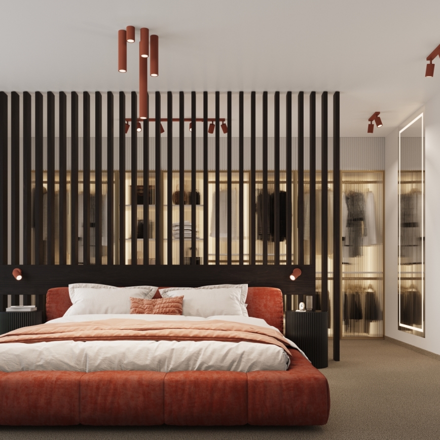 Reflektor KARBON 1xGU10/10W/230V 10 cm narandžasta