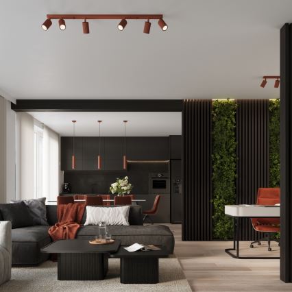 Spot svetiljka KARBON 6xGU10/10W/230V narandžasta