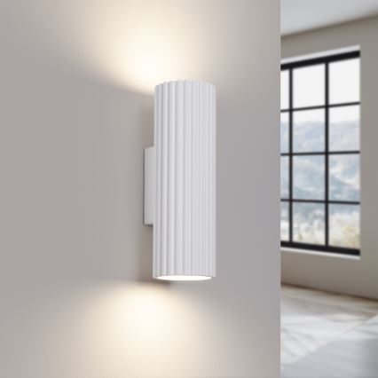 Zidna lampa KARBON 2xGU10/10W/230V bela