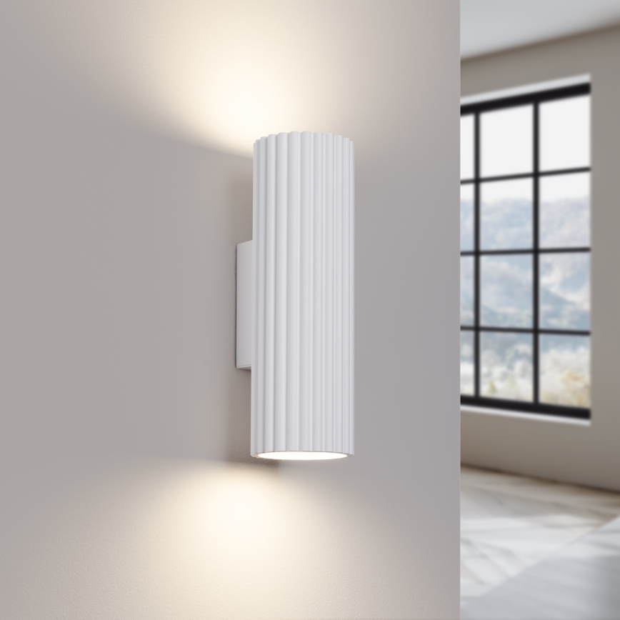 Zidna lampa KARBON 2xGU10/10W/230V bela