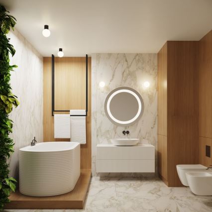 Zidno svetlo za kupatilo HALO 1xG9/8W/230V, prečnika 12 cm, IP44, crno