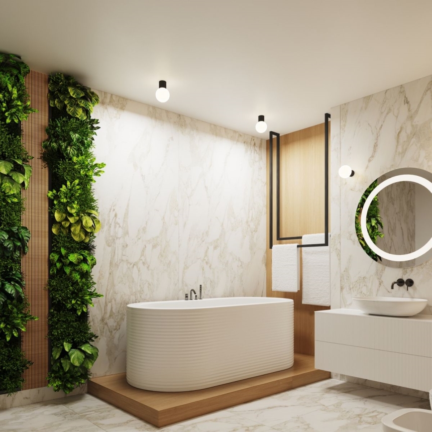 Zidno svetlo za kupatilo HALO 1xG9/8W/230V, prečnika 12 cm, IP44, crno