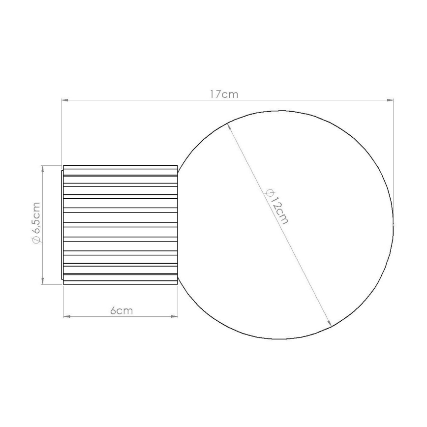 Zidno svetlo za kupatilo HALO 1xG9/8W/230V, prečnika 12 cm, IP44, crno