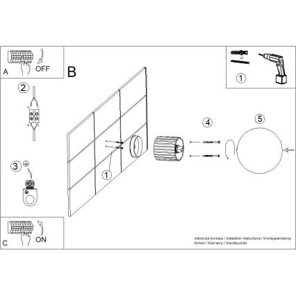 Zidno svetlo za kupatilo HALO 1xG9/8W/230V, prečnika 12 cm, IP44, crno