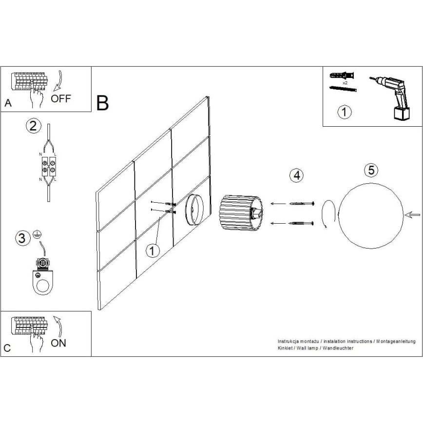 Zidno svetlo za kupatilo HALO 1xG9/8W/230V, prečnika 12 cm, IP44, crno