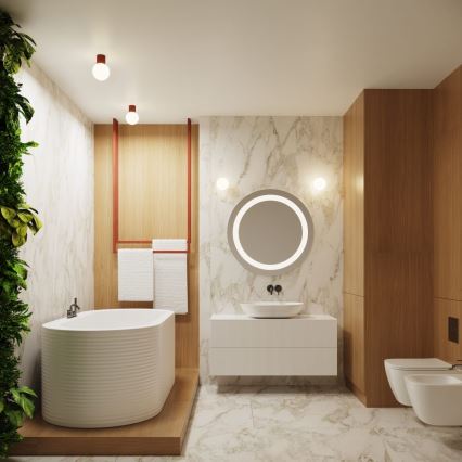 Kupatilsko zidno svetlo HALO 1xG9/8W/230V, prečnika 12 cm, IP44, narandžasto