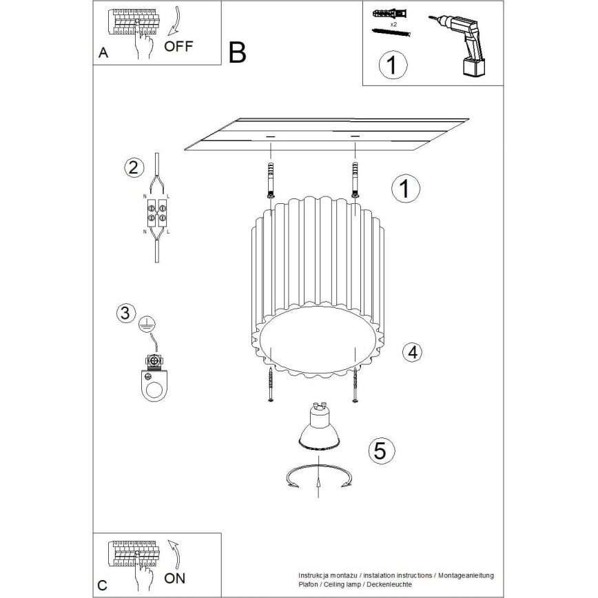Spot svetiljka AURA 1xGU10/10W/230V 10 cm crna