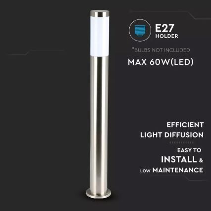Spoljašnja lampa 1xE27/60W/230V IP44 80 cm matni hrom