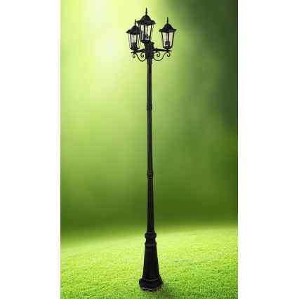 Spoljašnja lampa 3xE27/20W/230V IP43 2,58 m crna