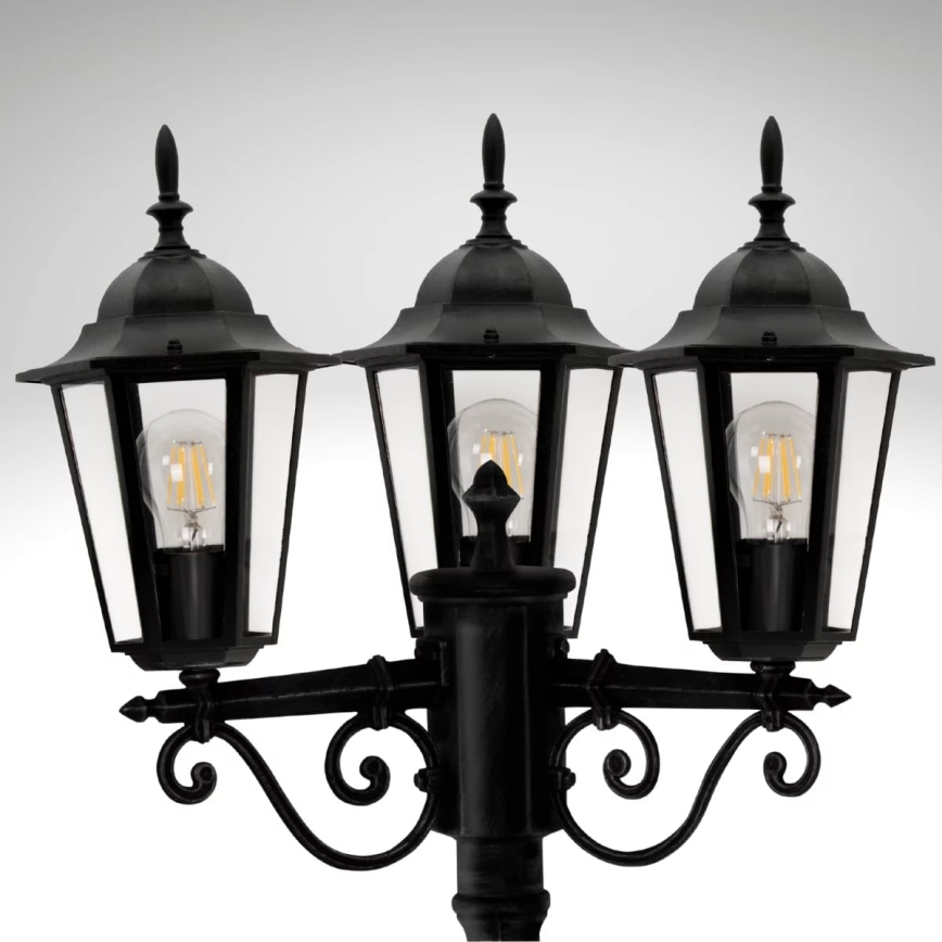 Spoljašnja lampa 3xE27/20W/230V IP43 2,58 m crna
