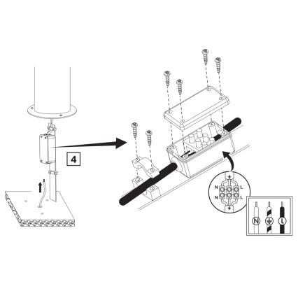 Spoljašnja lampa RINO 1xE27/12W/230V IP54 44 cm crna