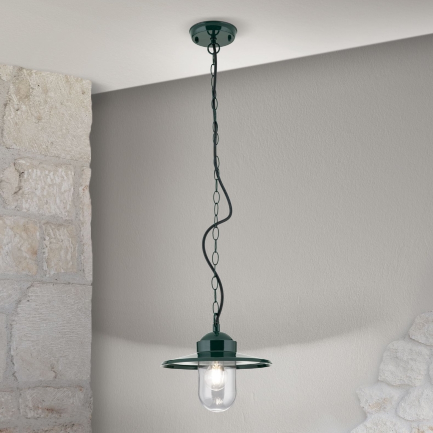 Spoljašnja viseća lampa EDWARD 1xE27/60W/230V IP44 zelena