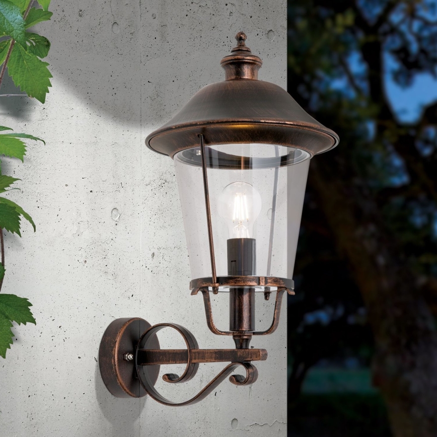 Spoljašnja zidna lampa KENZO 1xE27/100W/230V IP44 bronzana/patina