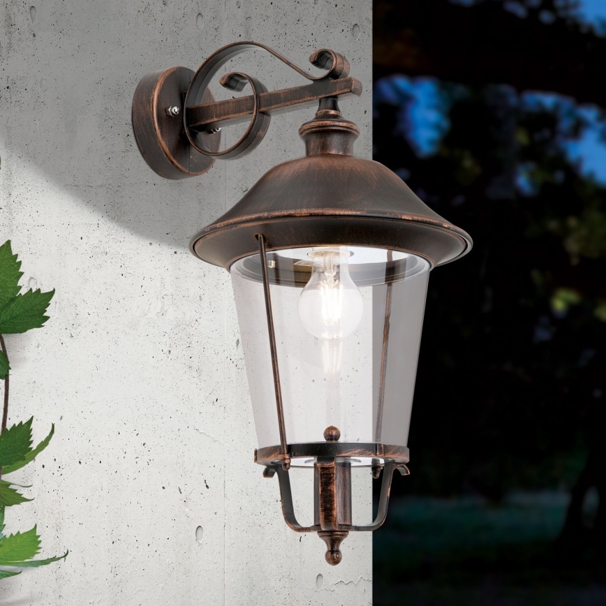 Spoljašnja zidna lampa KENZO 1xE27/100W/230V IP44 bronzana/patina