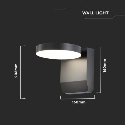 Spoljašnje zidno fleksibilno LED svetilo 17W/230V IP65 3000K crno