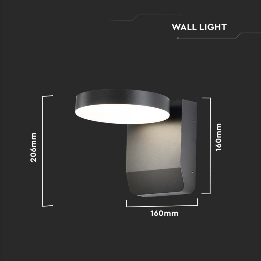 Spoljašnje zidno fleksibilno LED svetilo 17W/230V IP65 3000K crno
