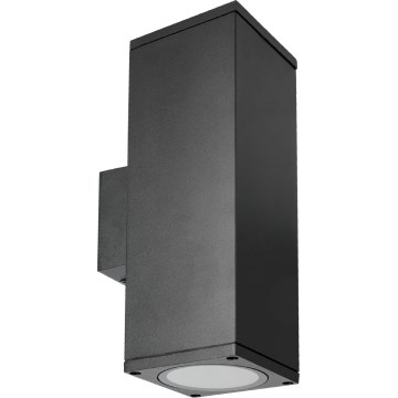 Spoljašnje zidno svetlo 2xGU10/35W/230V IP54, četvrtasto, crno