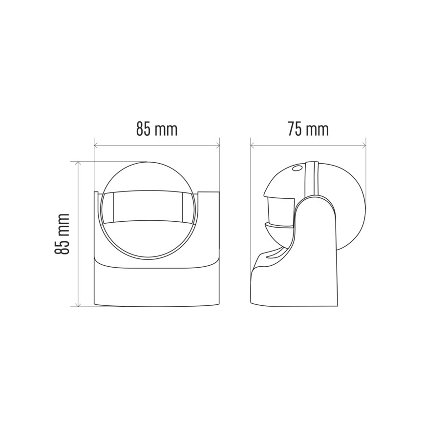 Spoljašnji PIR senzor pokreta B 180° 1200W/230V IP44, beo