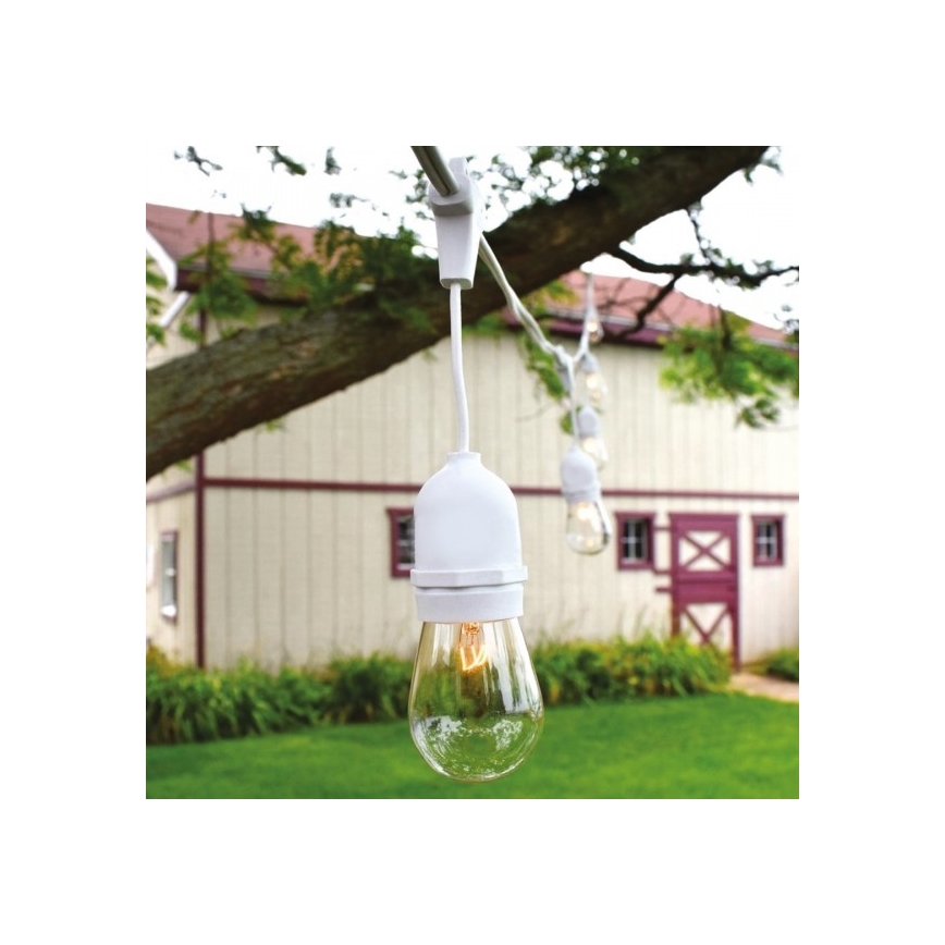 Spoljna girlanda 15xE27/10W/230V 15 m IP44 bela