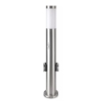 Spoljna lampa sa senzorom + 2 SCHUKO utičnice 1xE27/60W/230V IP44 60cm mat hrom