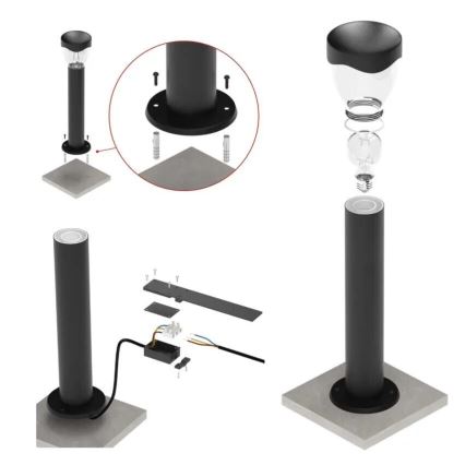 Spoljna zidna lampa ARTEO 1xE27/15W/230V IP44