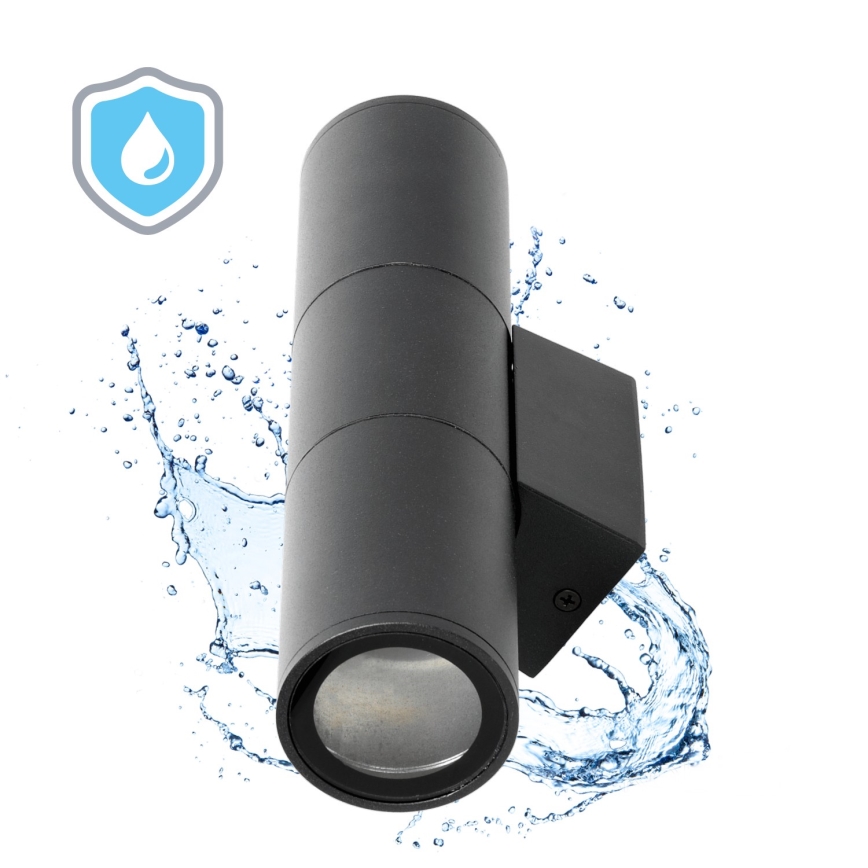 Spoljno zidno svetlo 2xGU10/35W/230V IP54, okruglo, crne boje