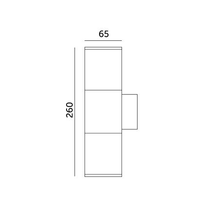 Spoljno zidno svetlo 2xGU10/35W/230V IP54, okruglo, crne boje
