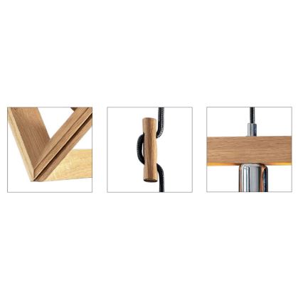 Luster na lanku TRIGONON 1xE27/60W/230V matni hrast