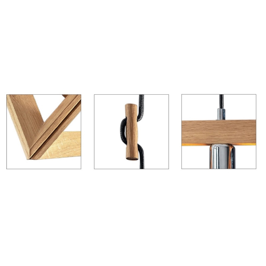 Luster na lanku TRIGONON 1xE27/60W/230V matni hrast