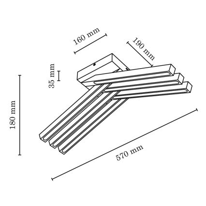 LED plafonski luster LINUS 6xLED/4,5W/230V mat hrast