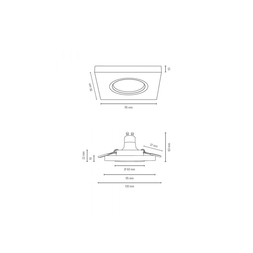 LED ugradna svetiljka VITAR 1xGU10/5W/230V CRI 90 hrast