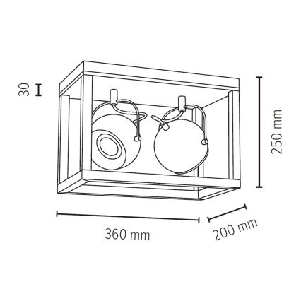 LED plafonska svetiljka ROY 2xGU10/5W/230V matni hrast