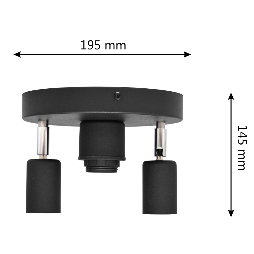 Spot svetiljka CENTRO 3xE27/15W/230V crna