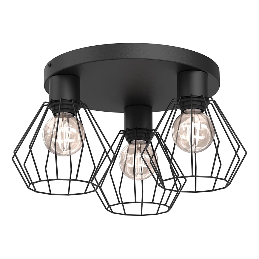 Spot svetiljka LETI 3xE27/15W/230V crna