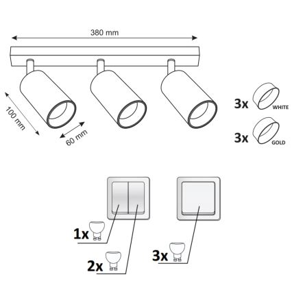 Spot svetiljka MARIBEL 3xGU10/10W/230V bela