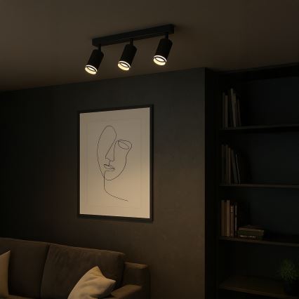 Spot svetiljka PIPE 3xGU10/10W/230V crna