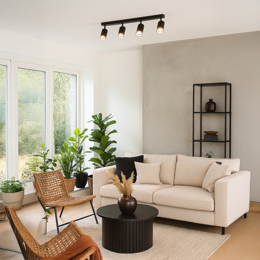 Spot svetiljka PIPE 4xGU10/10W/230V crna