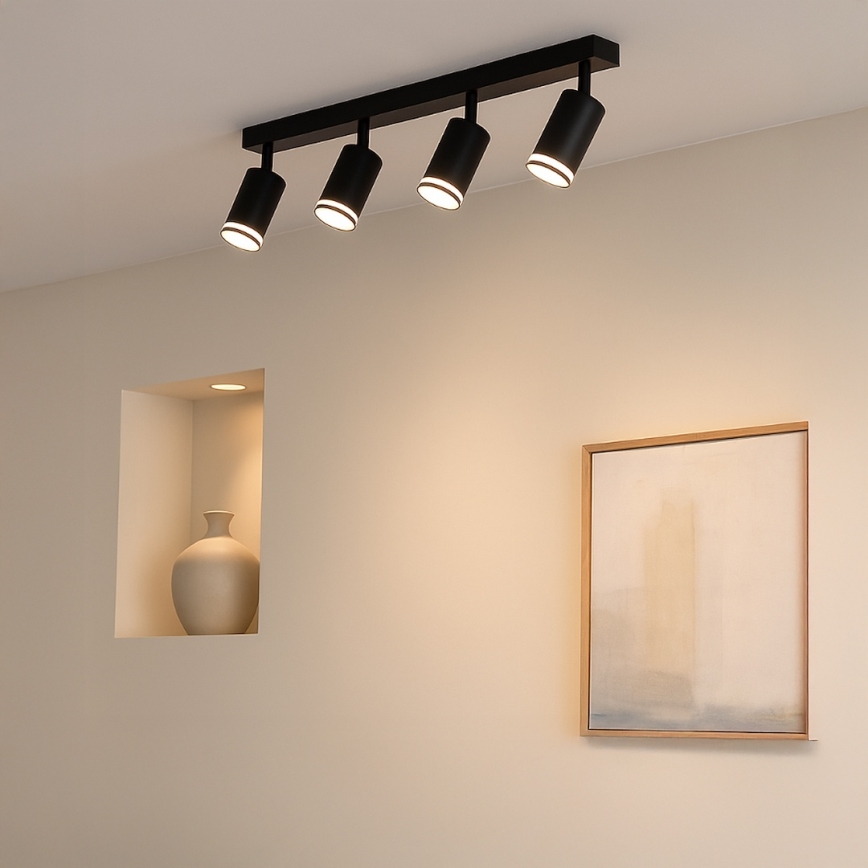 Spot svetiljka PIPE 4xGU10/10W/230V crna