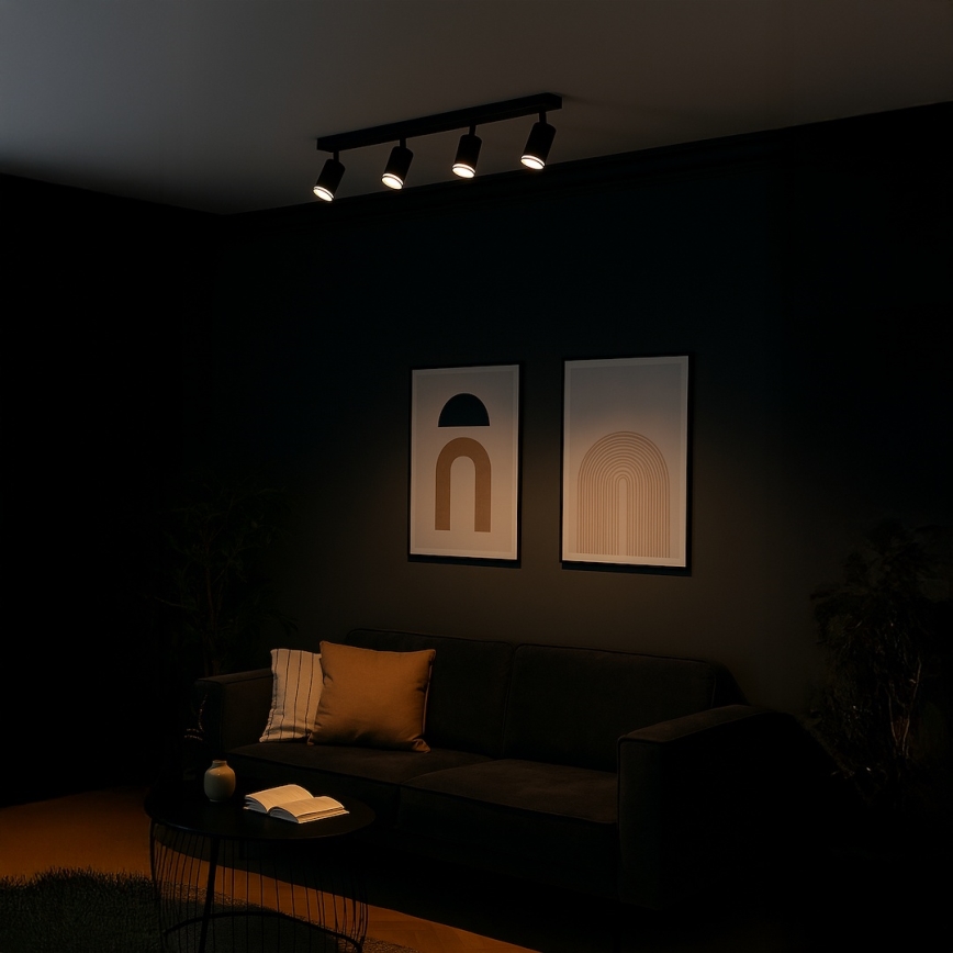 Spot svetiljka PIPE 4xGU10/10W/230V crna