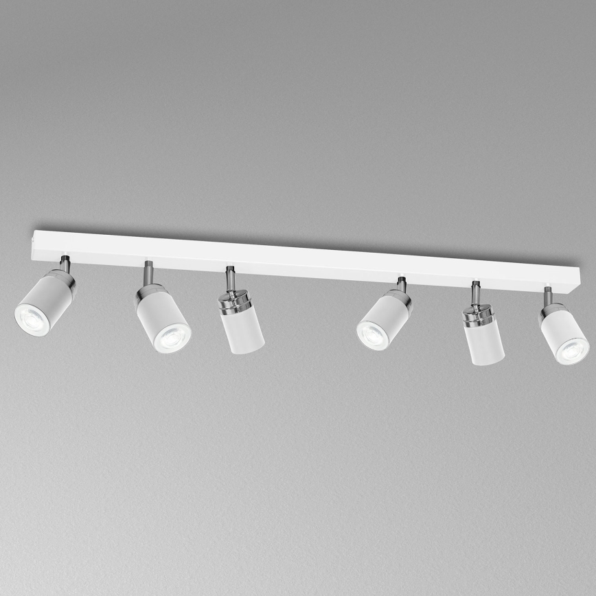 Spot svetiljka RENO 6xGU10/8W/230V bela/sjajni hrom