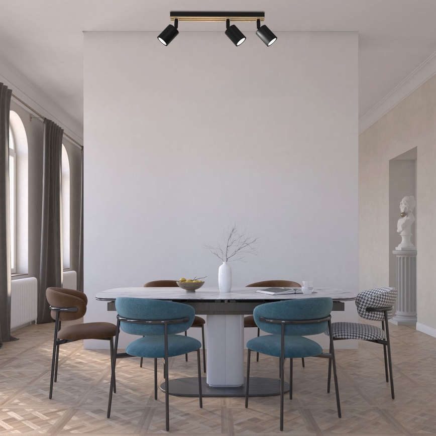 Spot svetiljka TERRA 3xGU10/8W/230V crna/hrast