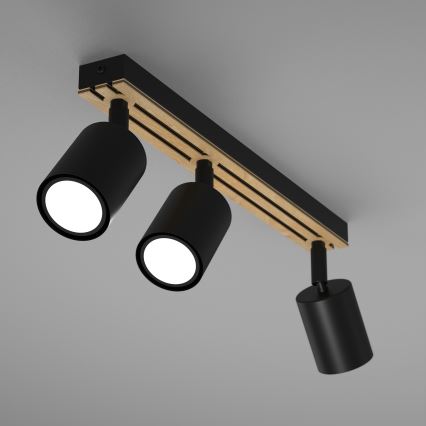 Spot svetiljka TERRA 3xGU10/8W/230V crna/hrast