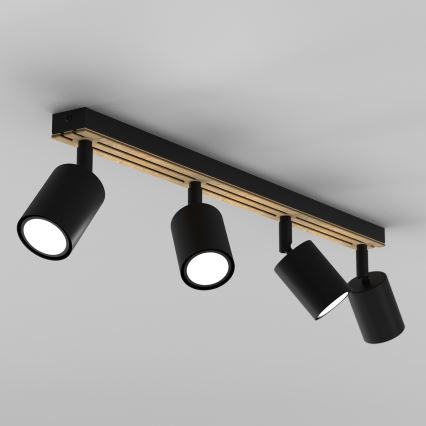 Spot svetiljka TERRA 4xGU10/8W/230V crna/hrast